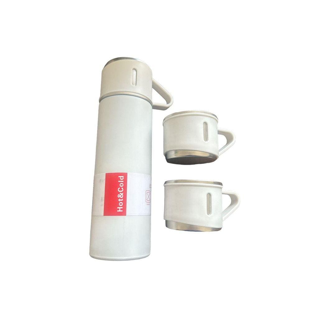 Garrafa Térmica Vacuum 500Ml Com 3 Xícaras Café Camping Chá