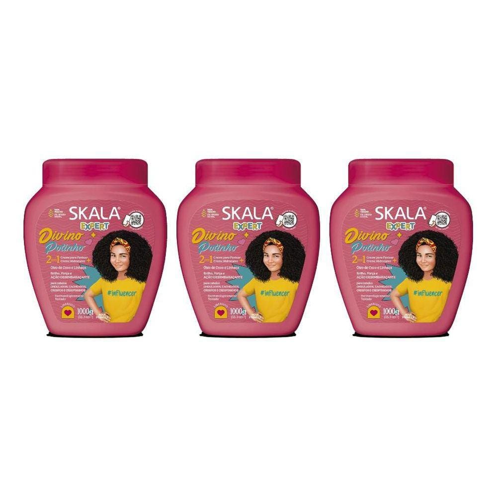 Creme Skala 1Kg Divino Potinho Kids-Kit C/3Un