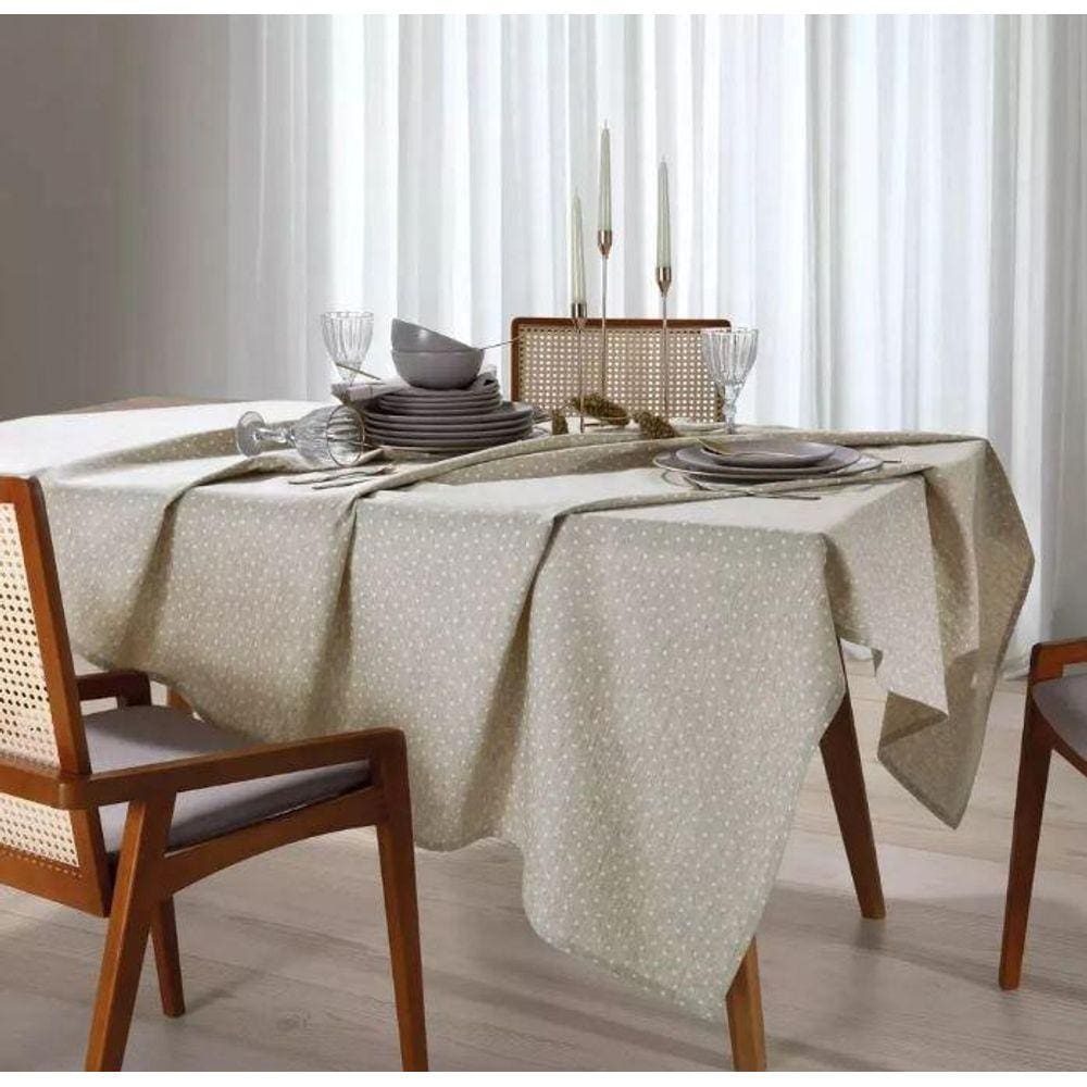 Toalha Mesa Quadrada Clean Linhares Paloma 8 Lugares Dohler