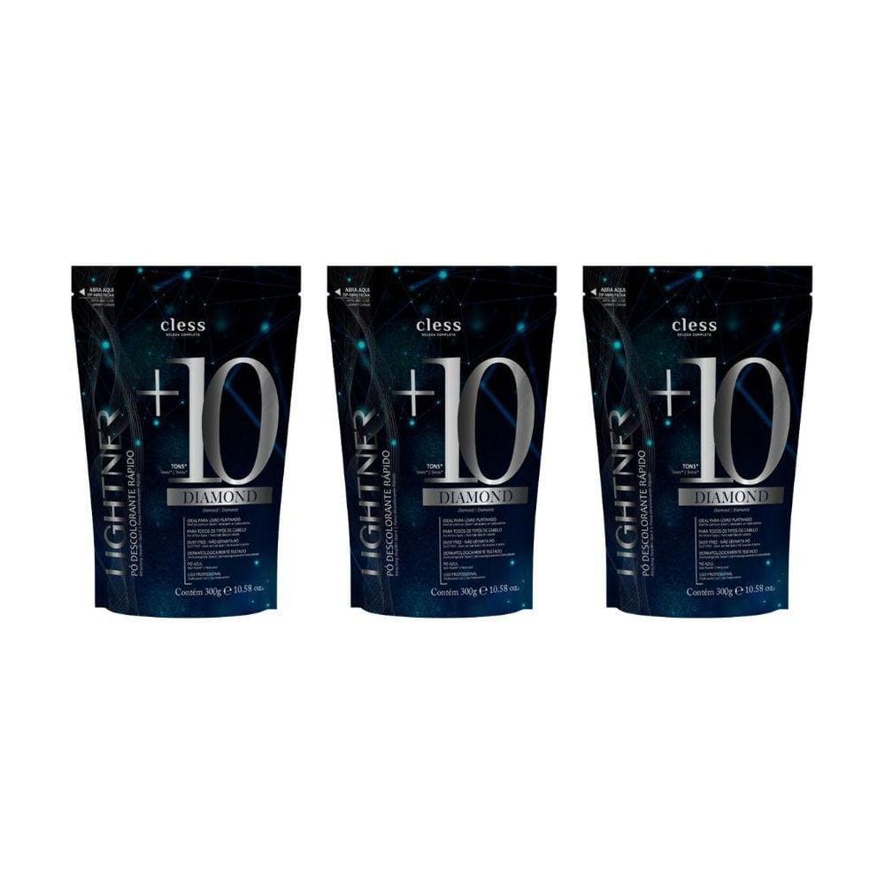 Po Descolorante Lightner Diamond 300G - Kit Com 3Un