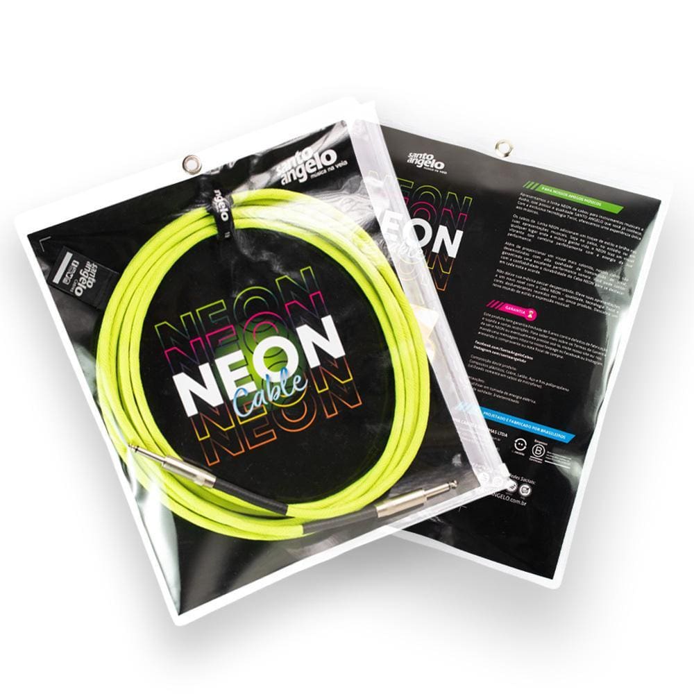 Cabo Para Instrumento Santo Angelo Neon Verde 15FT 4,5m