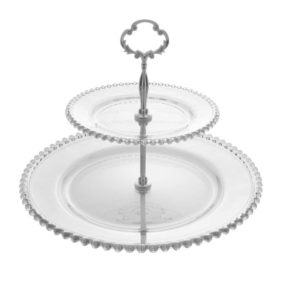Prato Porta Doces Duplo Cristal de Chumbo Pearl 32x24cm - Wolff