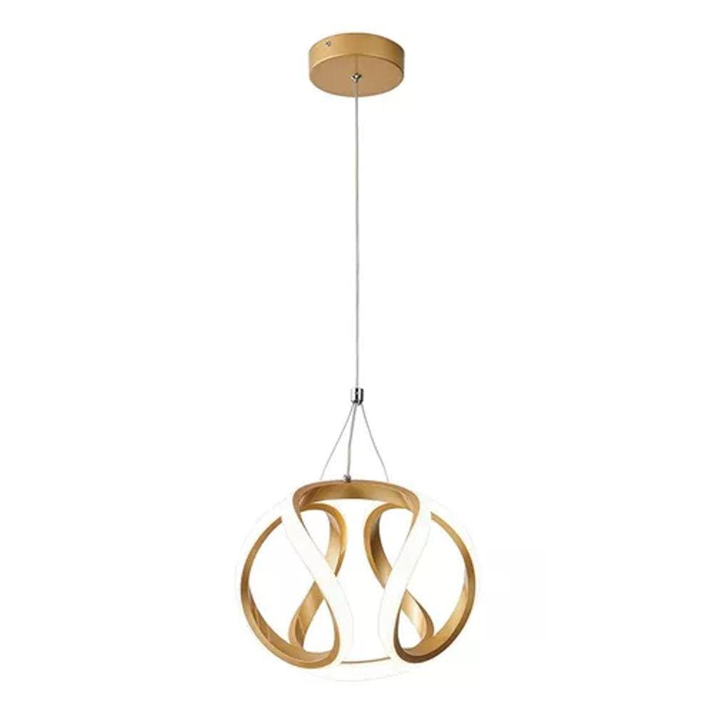 Lustre Pendente Led Moderno Curvas 35w 3Em1 Nitrolux