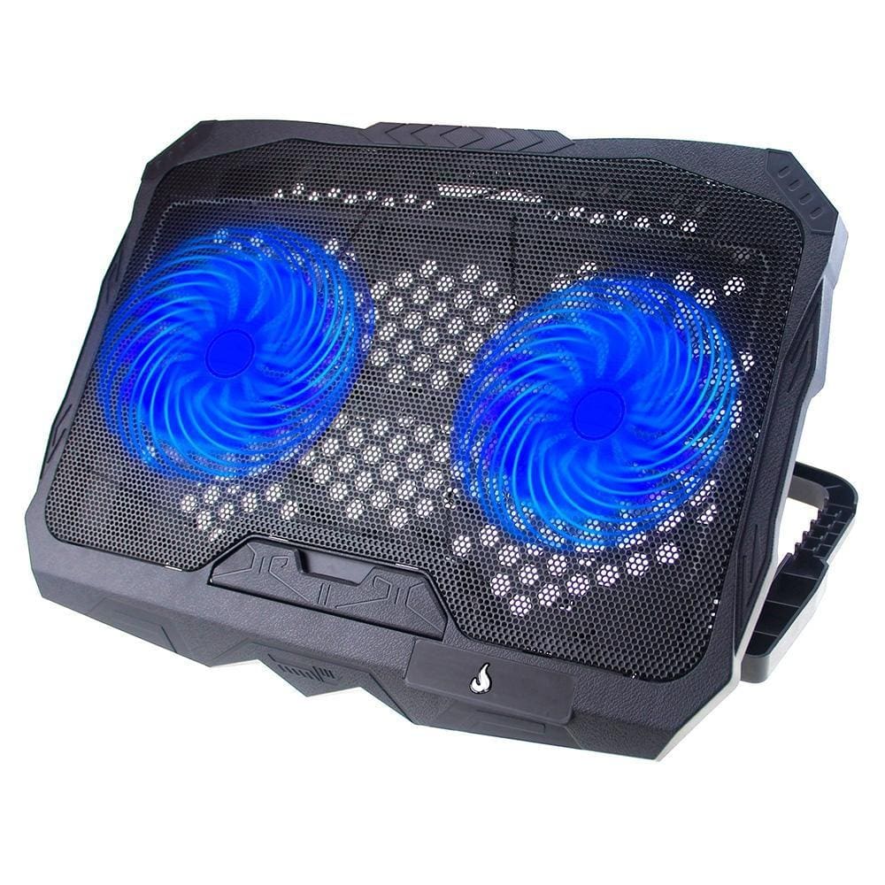 Suporte Para Notebook Rise Mode Galaxy Black X4 2 Fans LED Azul Até 17" - RM-CN-04-BB
