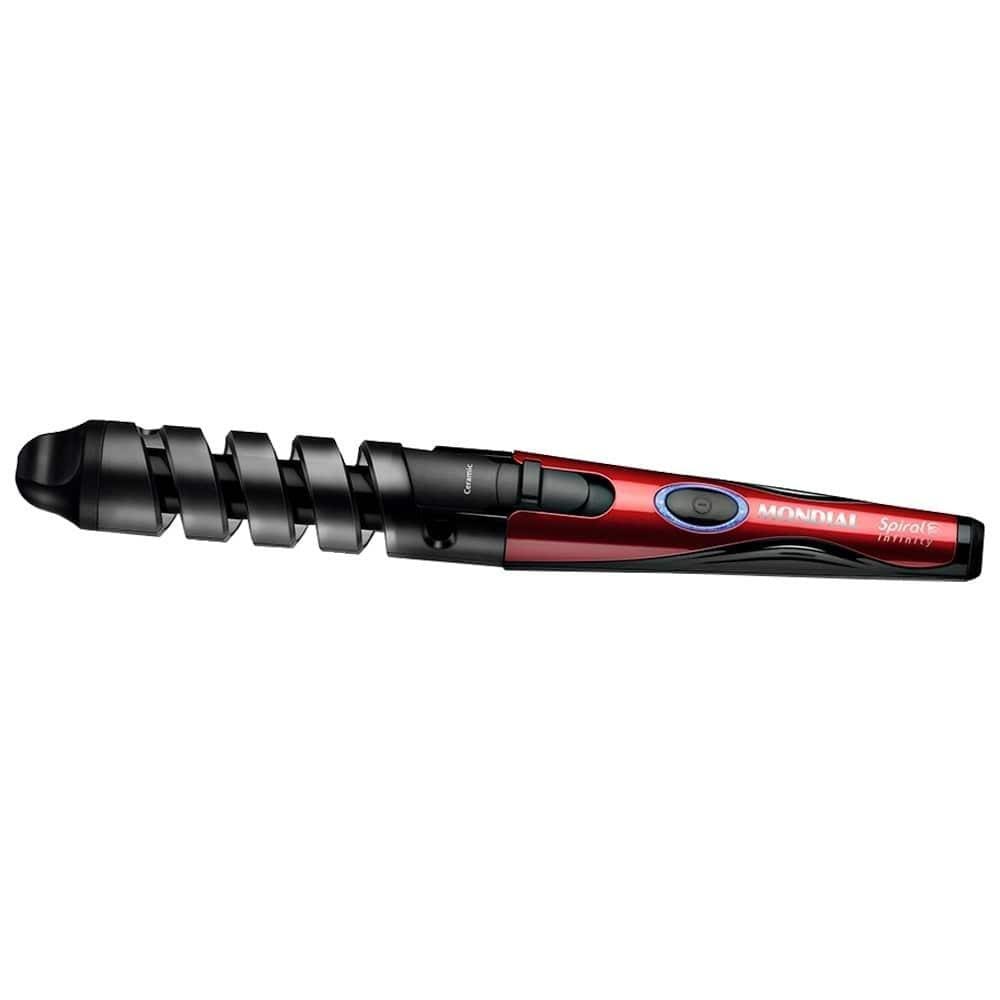 Modelador de Cachos Mondial EM-05 Spiral Infinity | 15W, Vermelho/Preto, Bivolt