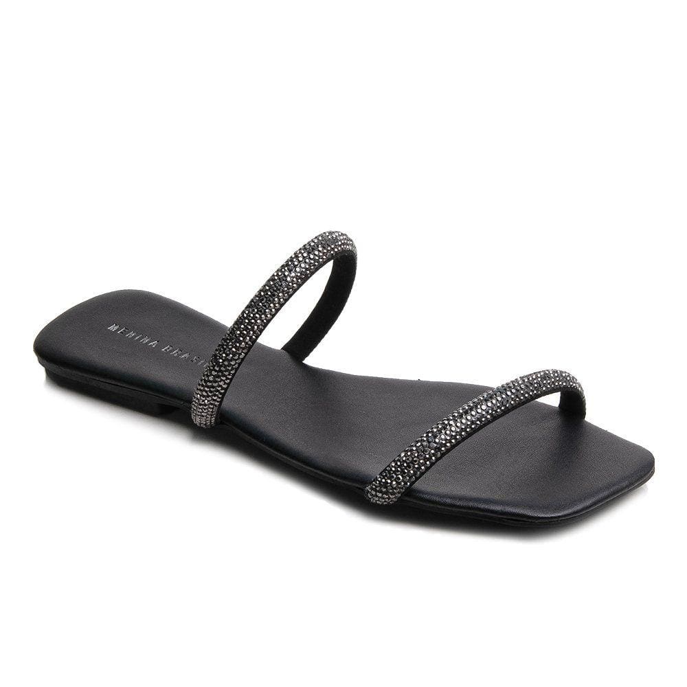 Rasteira Jac Preta com Strass 2569