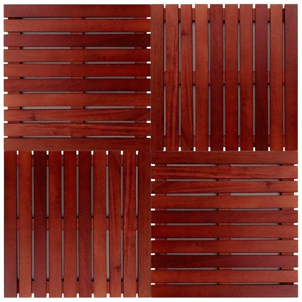 Kit Deck em Placa de Madeira Modular 50cmx50cm com 12 Placas MaderSilva Imbuia