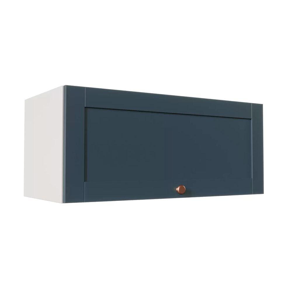 Armário Aéreo Porta Basculante 80cm Arizona CabeCasa MadeiraMadeira Branco/Azul