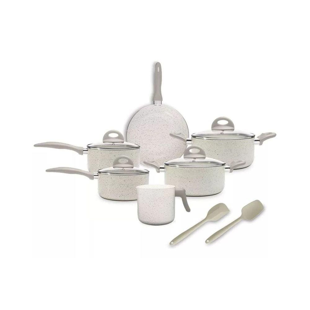 Jogo de Panelas Brinox Antiaderente Ceramic Life Easy 8 Peças Easy Vanilla