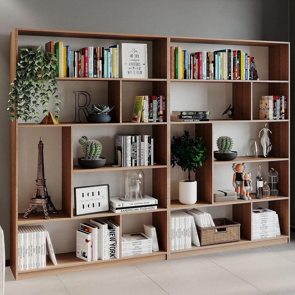 Conjunto 2 Estantes para Livros 2,4m Biblioteca Seattle Yescasa Amadeirado Montana Perfect Wood