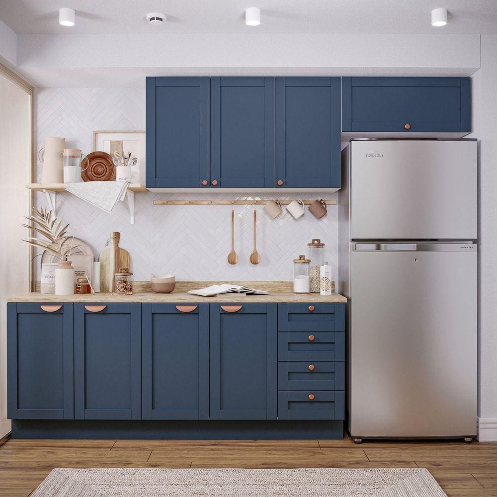 Cozinha Modulada 4 Peças Arizona CabeCasa MadeiraMadeira Branco/Azul