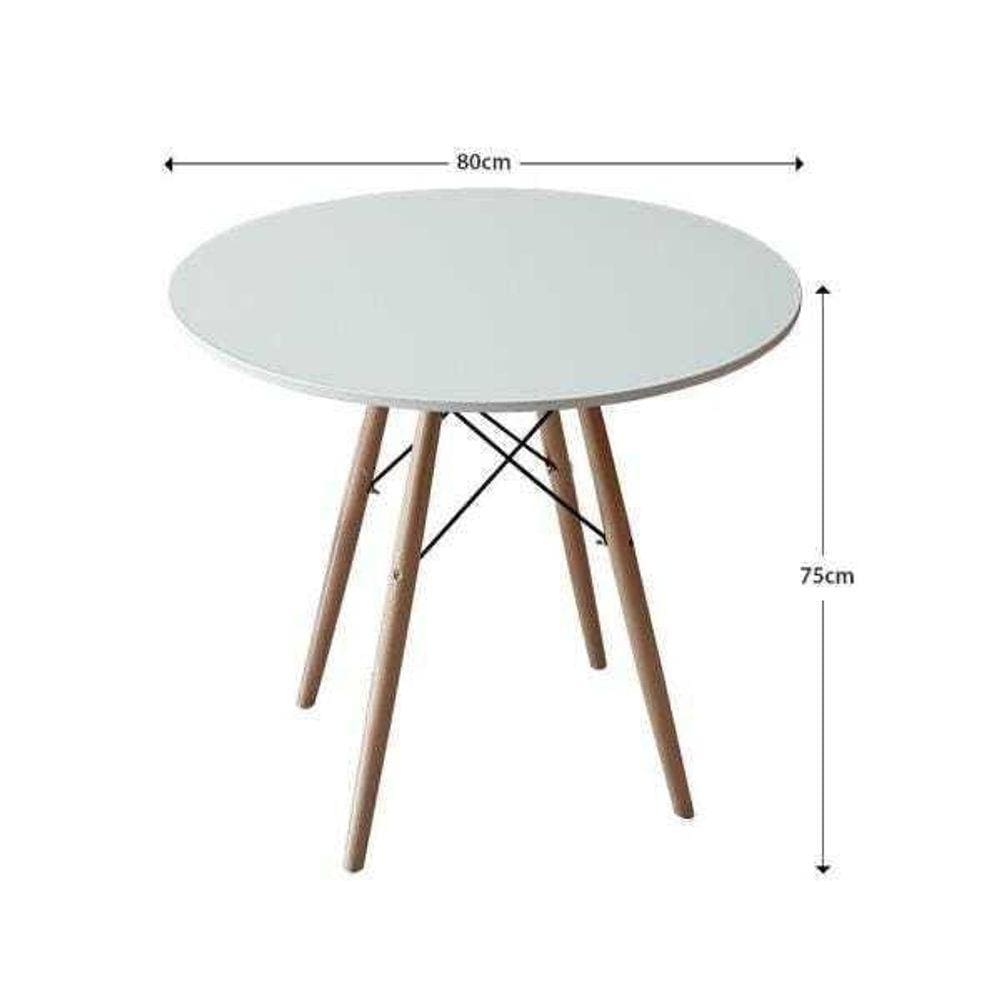Mesa de Jantar Redonda Eames 80cm Travel Max - Branco