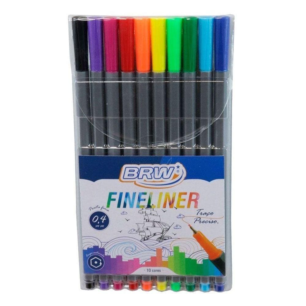 Canetinha Hidrográfica Fine Liner 0.4mm 10Un - BRW