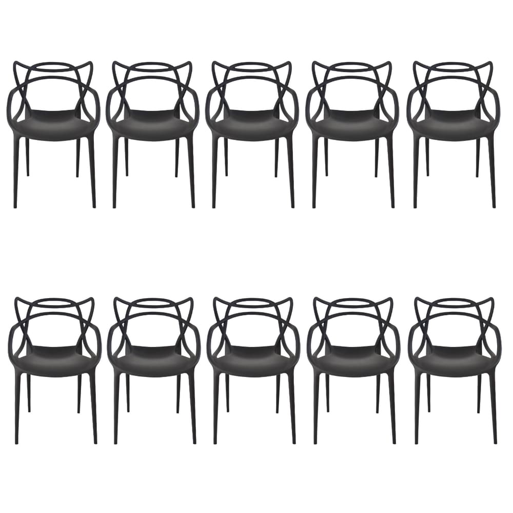 Cadeira Allegra Preta Top Chairs - kit com 10