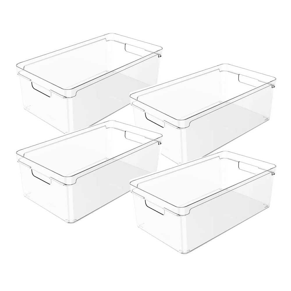 Kit 4 Organizadores Geladeira 37X20x13 Clear - Ou