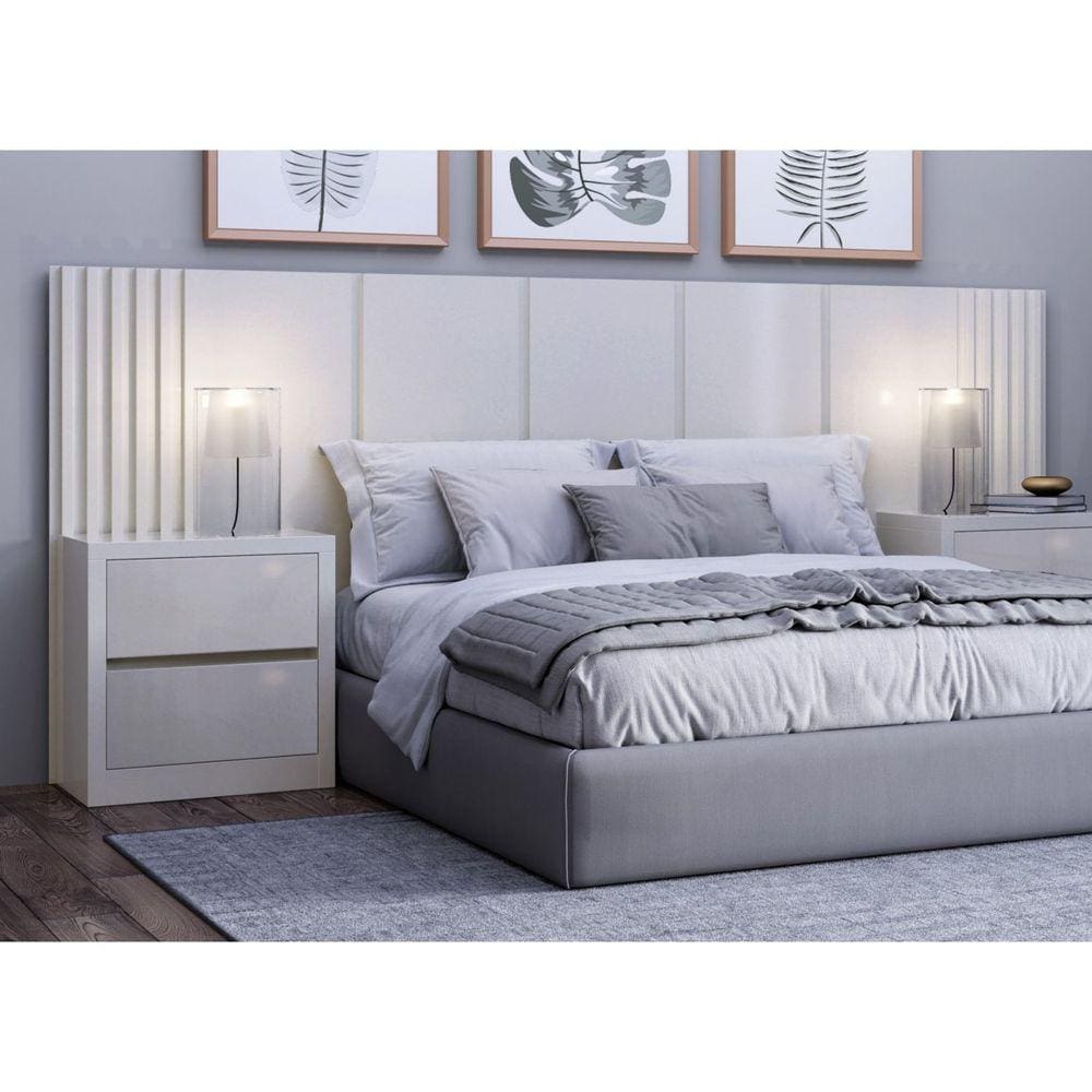 Cabeceira Casal 270x120cm em MDF Dalla Costa Off White