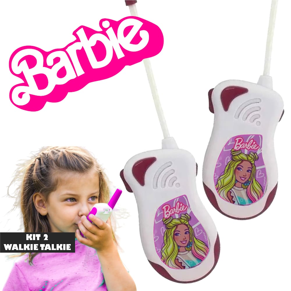 Walkie Talkie Barbie Infantil Rádio Sem Fio