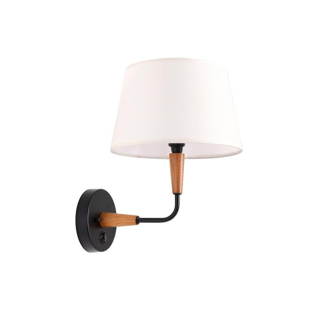 Arandela Standard Madeira 32x34cm Cúpula Ø25cm - Madelustre