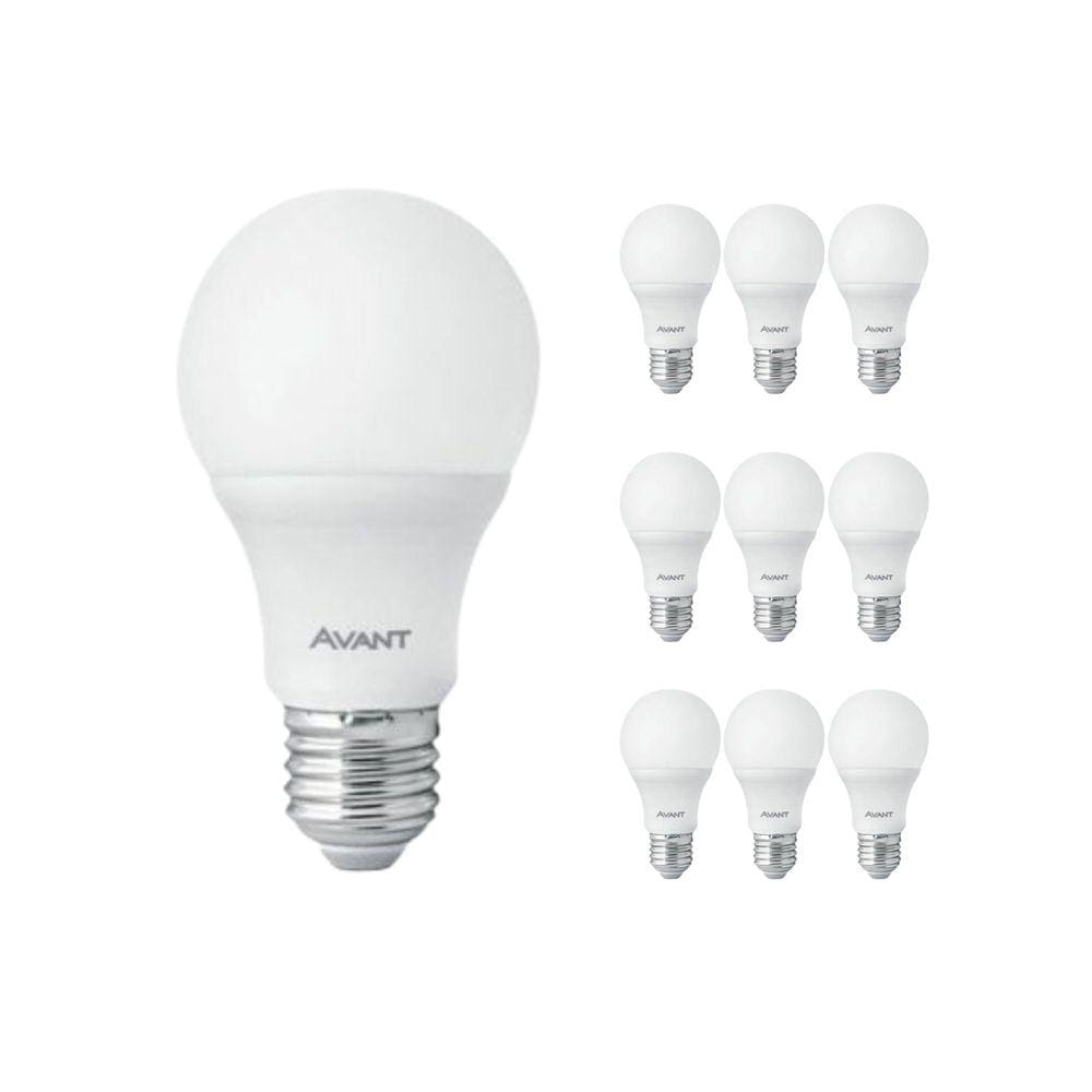 Kit 10 Lâmpada LED Bulbo E27 4000K Bivolt - Avant