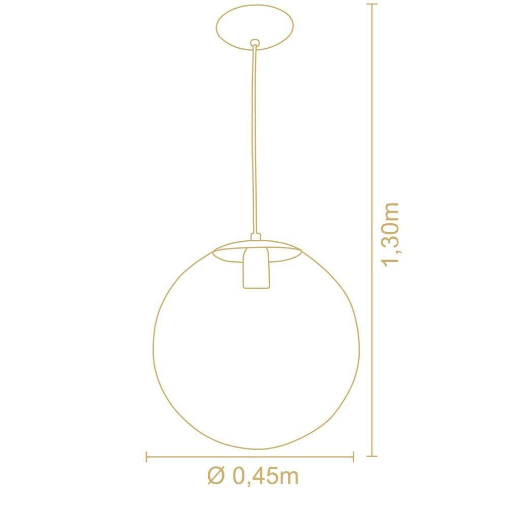 Pendente Esphera Cristal Dourado Ø20-45cm - Madelustre