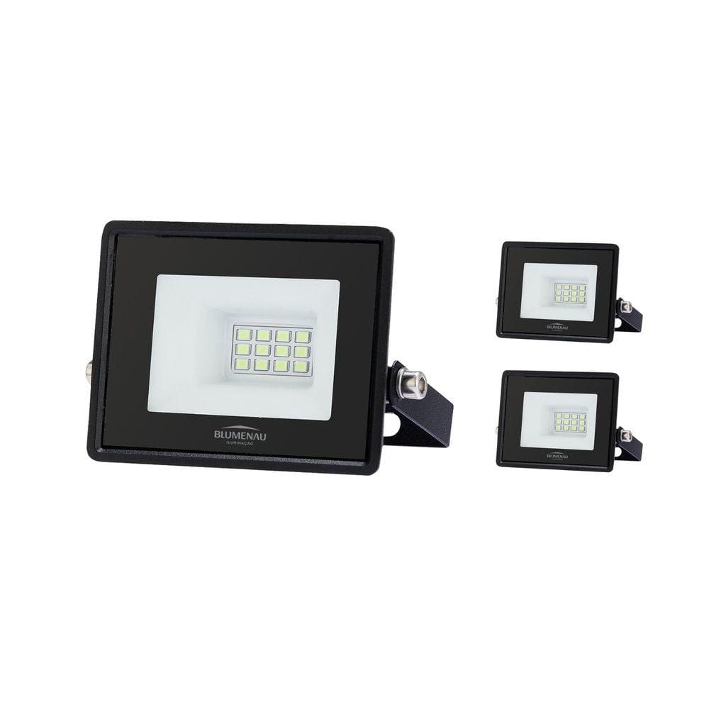Kit 3 Refletores LED TECH De Alumínio 10w Luz Verde Bivolt - Blumenau Único