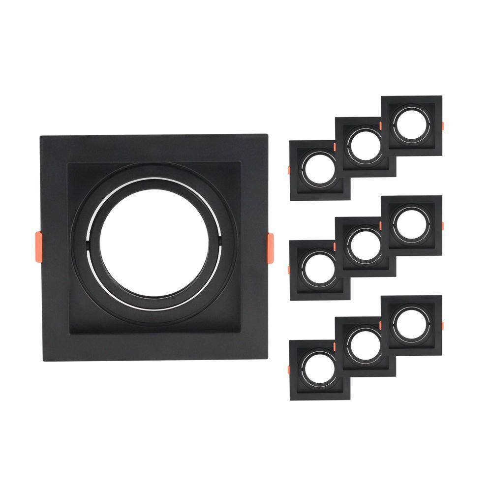 Kit 10 Spot De Embutir Flea Ar70 Quadrado Preto 13X13X4,3CM - Nordecor