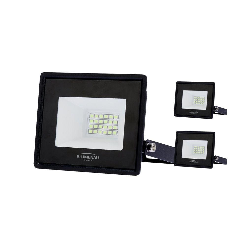 Kit 3 Refletores LED TECH De Alumínio 30w Luz Verde Bivolt - Blumenau