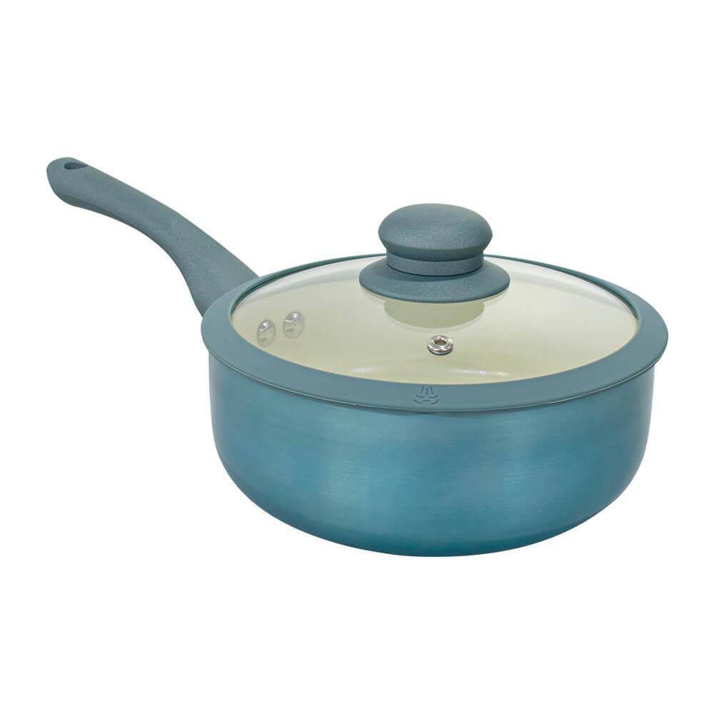 Panela Antiaderente Cerâmica Indução Azul Genebra Plus 18Cm