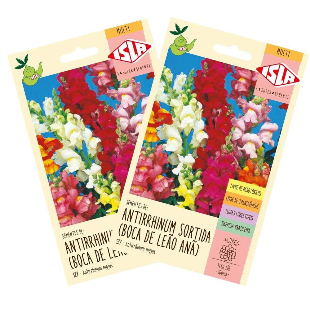 2x Sementes Antirrhinum Boca-de-Leão Anã ISLA