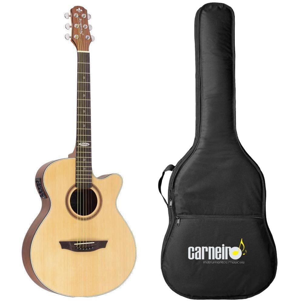 Violão Elétrico Mini Jumbo Strinberg SA200C NS Fosco + Capa