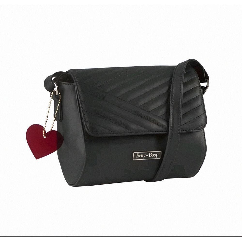 Bolsa tranversal preta Love Com chaveiro