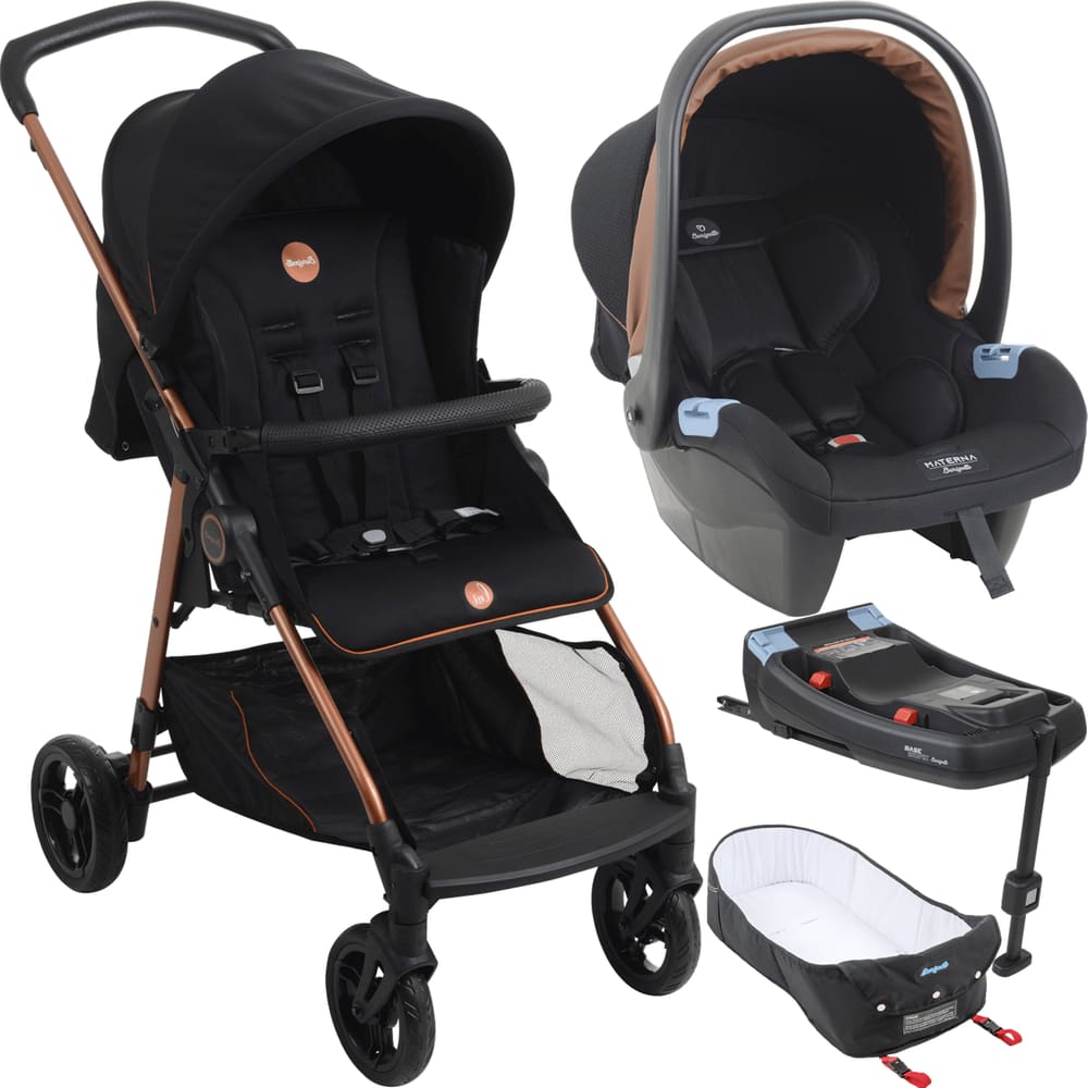 Carrinho Moises Bebe Conforto Base ISOFIX Burigotto Lui Cobre
