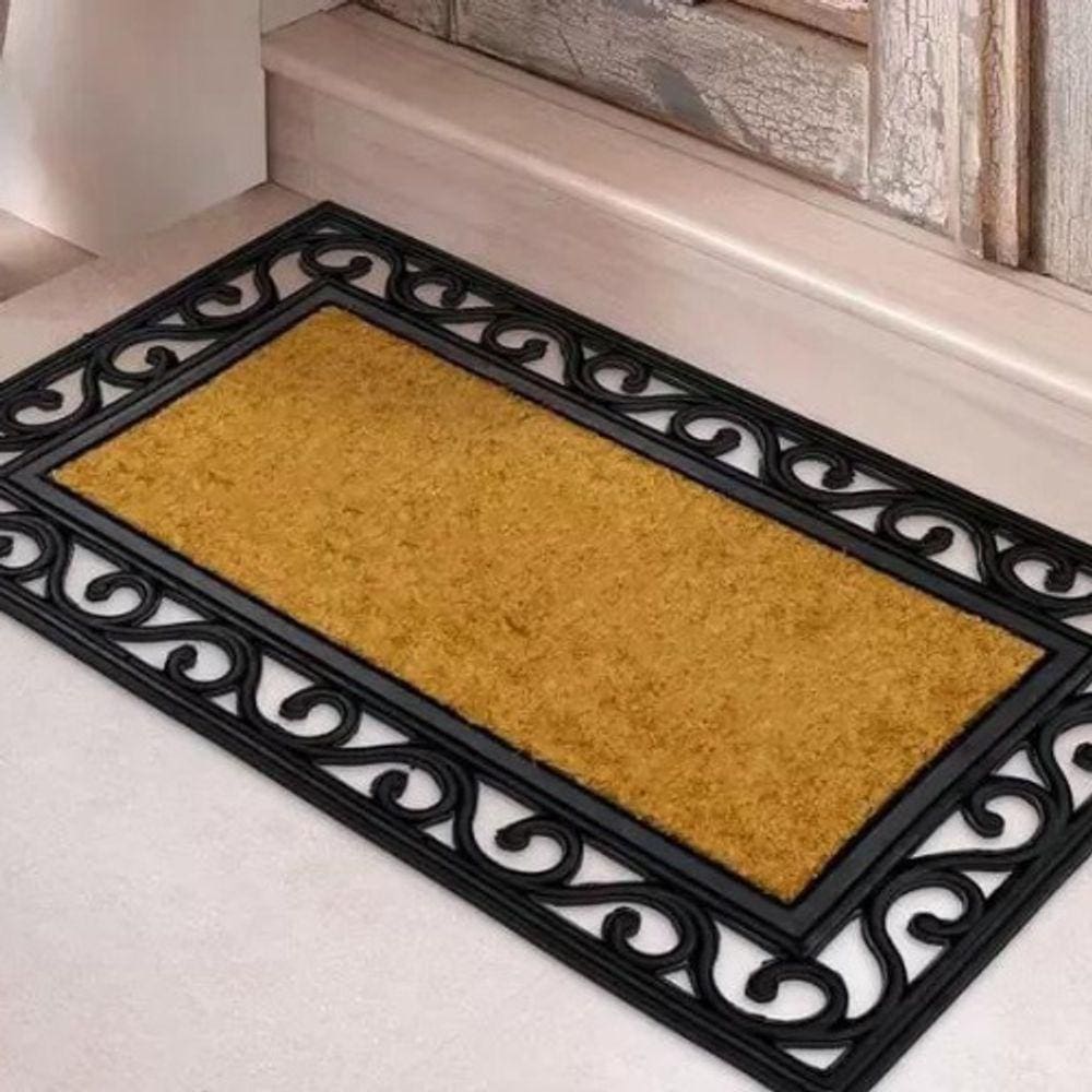 Capacho 45x75cm Imperial Tapete Entrada Borracha e Fibra de Coco