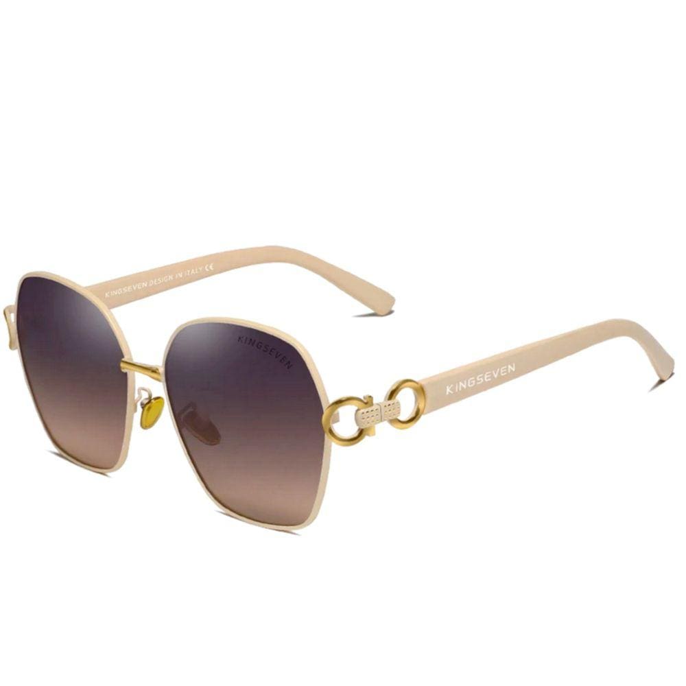 Óculos de Sol Borboleta Feminino Retro Design Duplo Anel Quadrado Proteção UV400