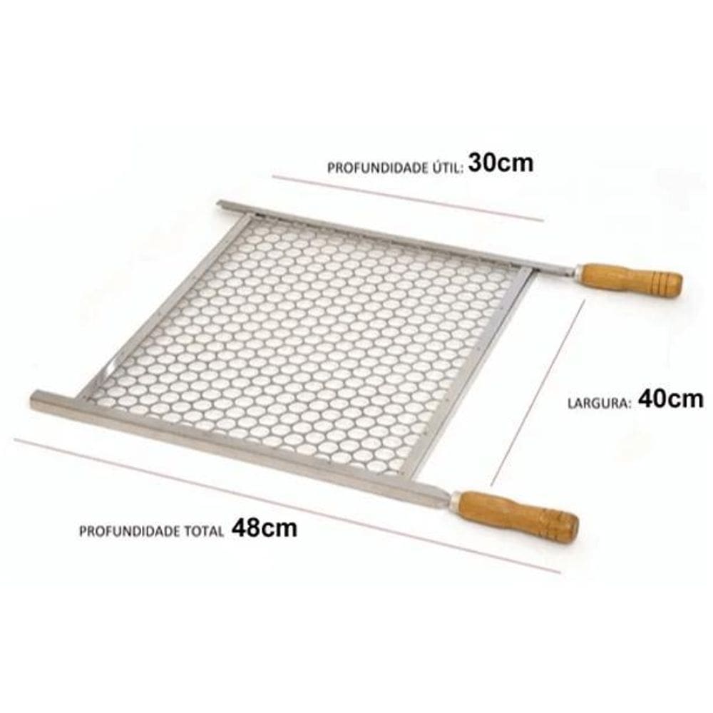 Grelha Churrasqueira Churrasco 40Cm X 30Cm Aço Galvanizado