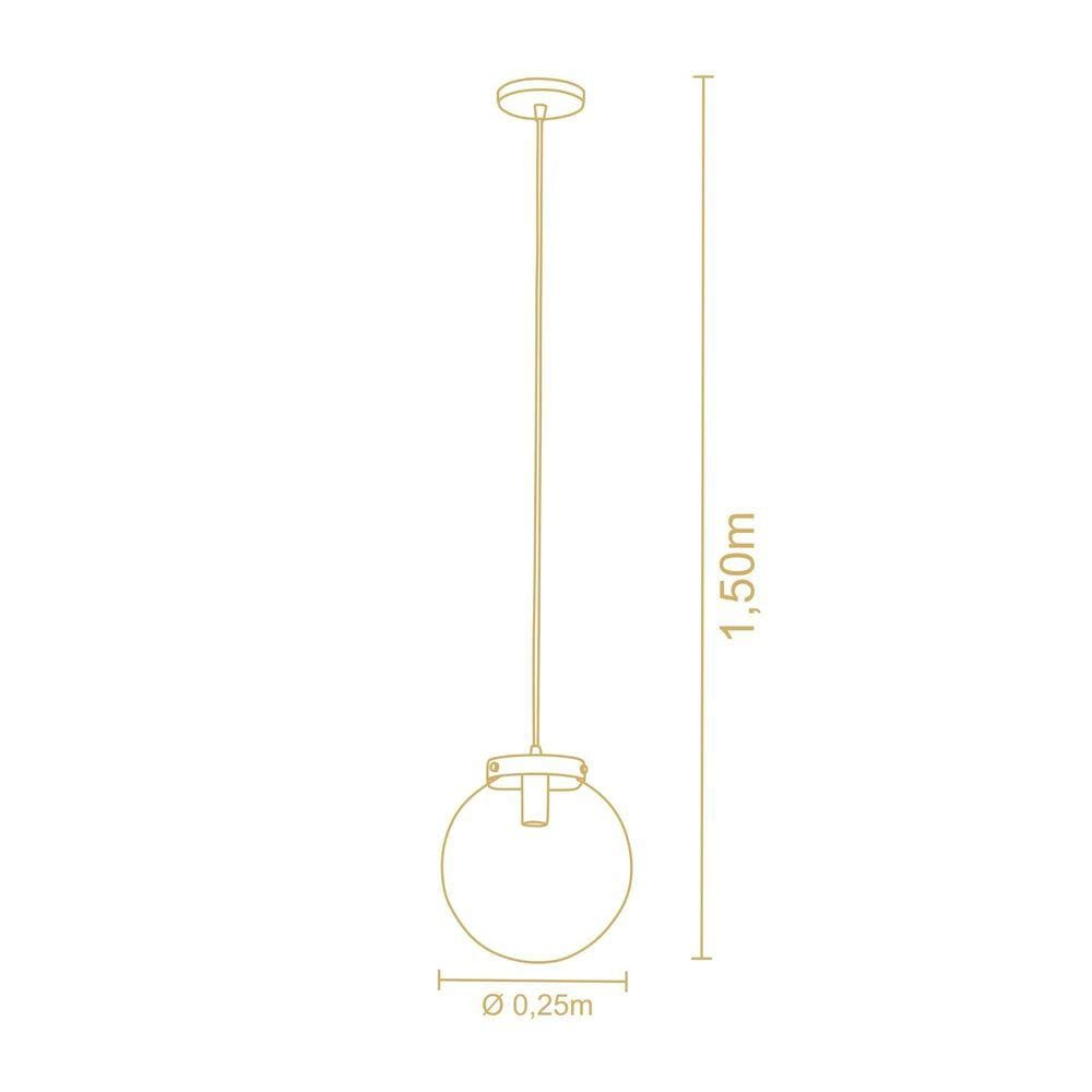 Pendente Esphera Vintage Dourado Ø15-30cm - Madelustre
