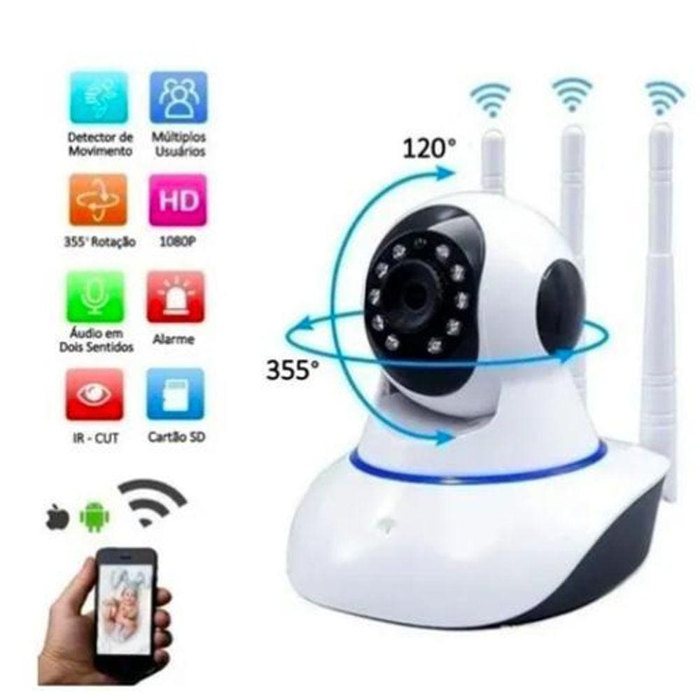 Babá Eletrônica Robozinho Wireless 360º Hd, Proteção