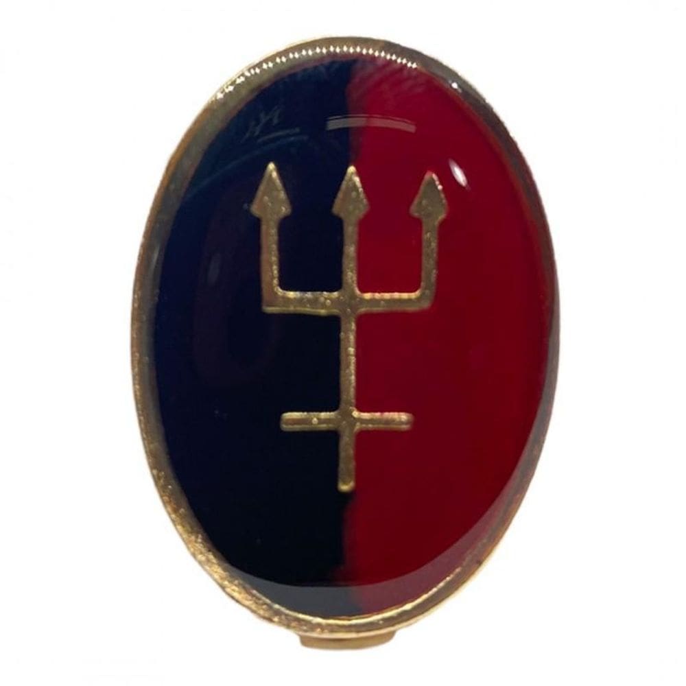 Anel Dourado Ajustável Orixá Exú 2,7 Cm Em Metal - Selecione