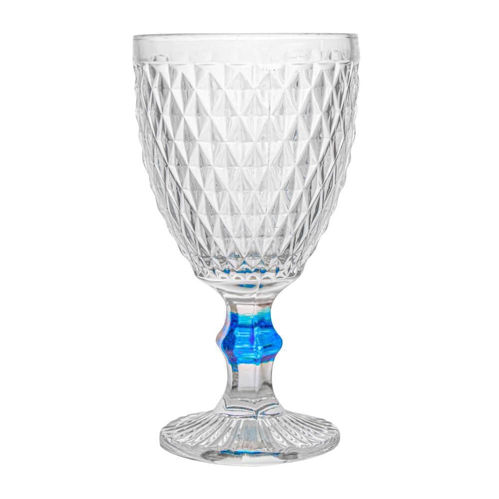 Taça de Vidro Bico de Abacaxi Luxo Azul 300ml 1 peça - Casambiente