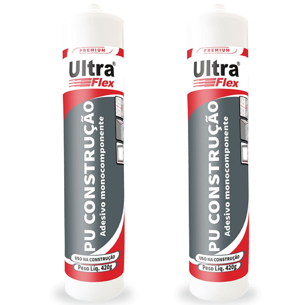 Kit 2 Selante Vedante Poliuretano PU Ultraflex Bege Bisnaga 400g ITW
