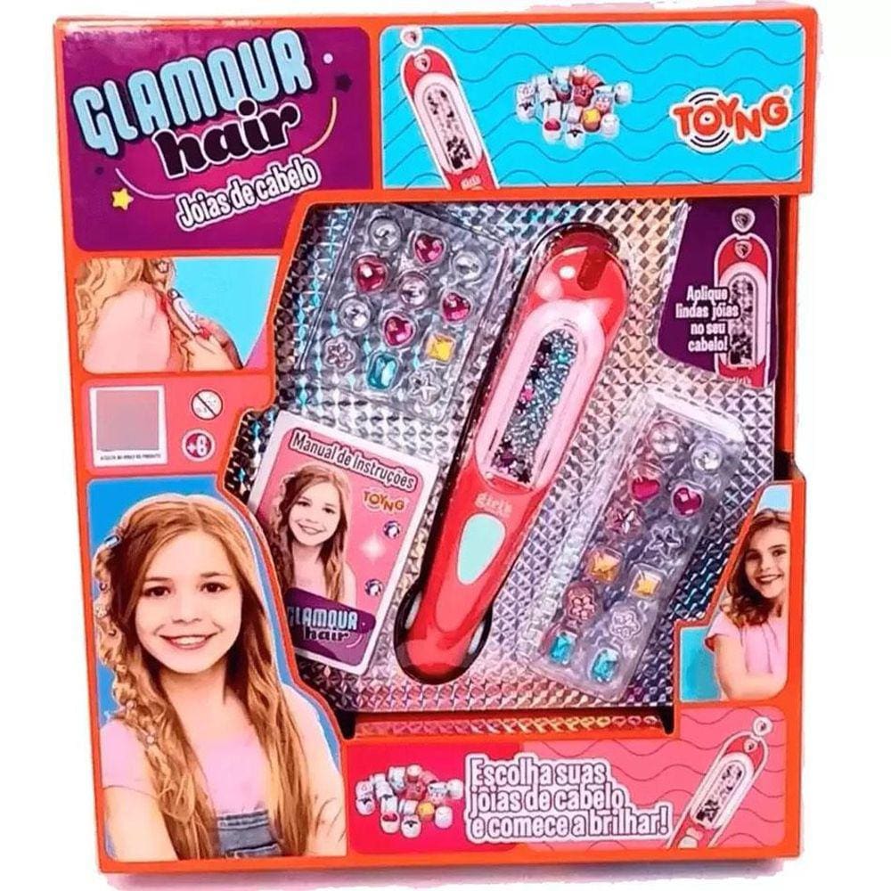 Kit Miçangas Decora Cabelo Infantil Glamour Hair Toyng
