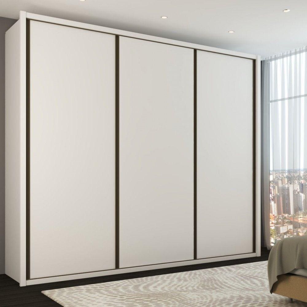Guarda-Roupa Casal Medelín 3 Portas 6 Gavetas 100% Mdf Branco - Panorama Móveis