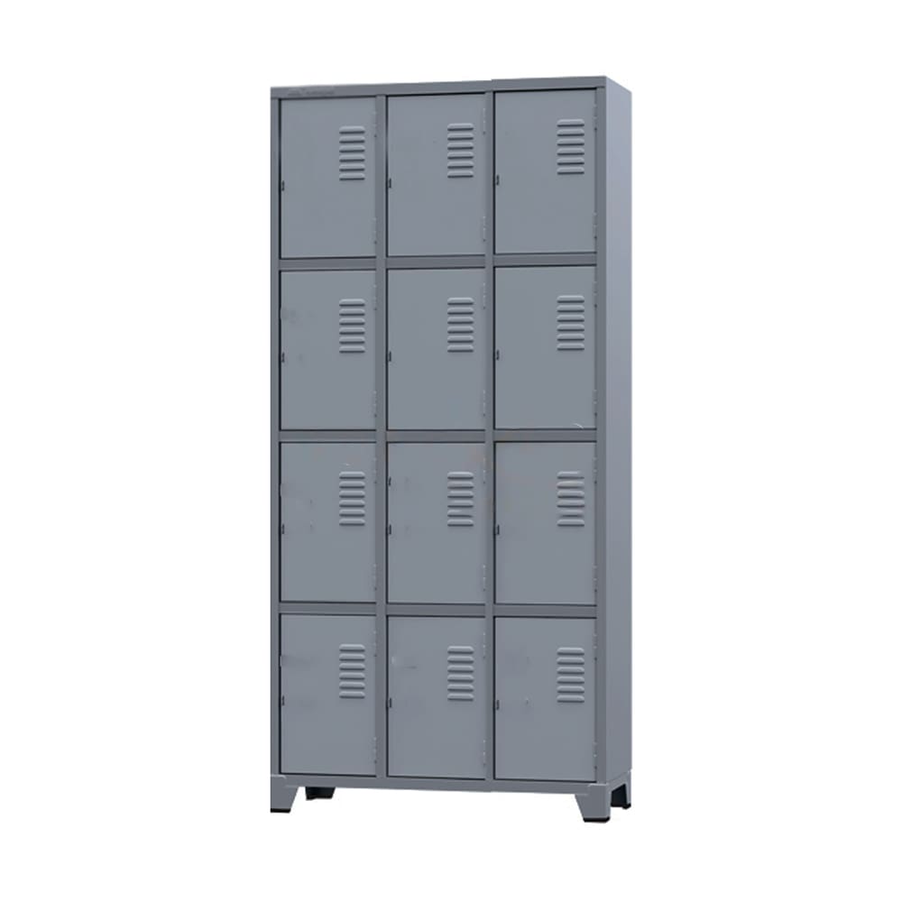 Armário Roupeiro De Aço 15 Portas Para Vestiário Academia Locker Cinza