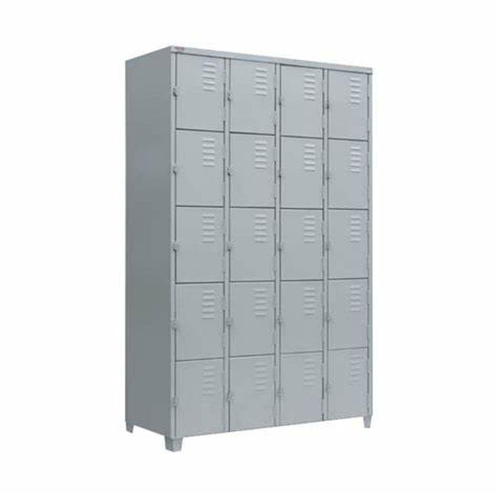 Armário Roupeiro De Aço Vestiário Academia 20 Portas Locker Cinza