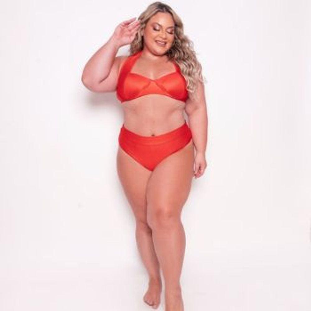 Biquíni Plus Size Canelado Meia Taça