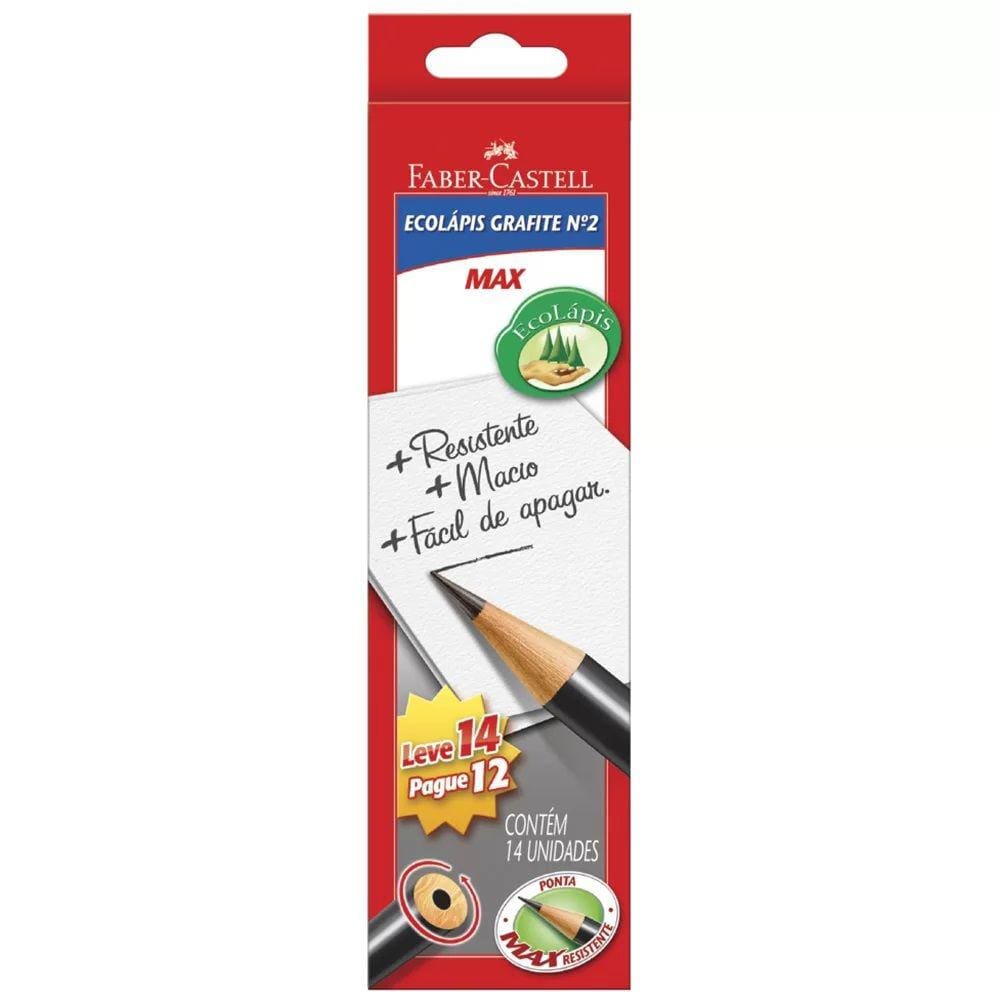 Lápis de Escrever Preto Ecolápis 14Un Nº2 HB - Faber-Castell