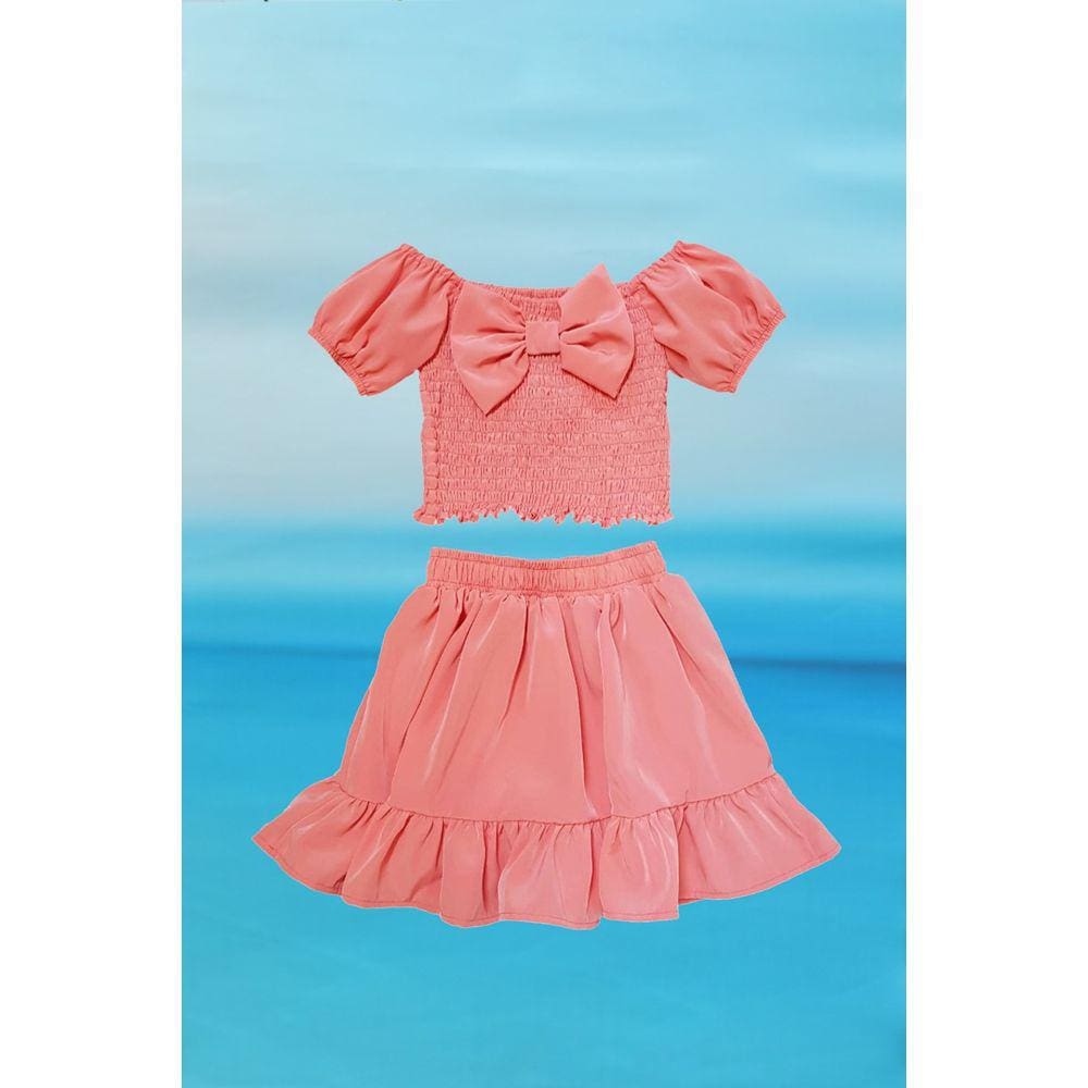 Conjunto menina saia e cropped