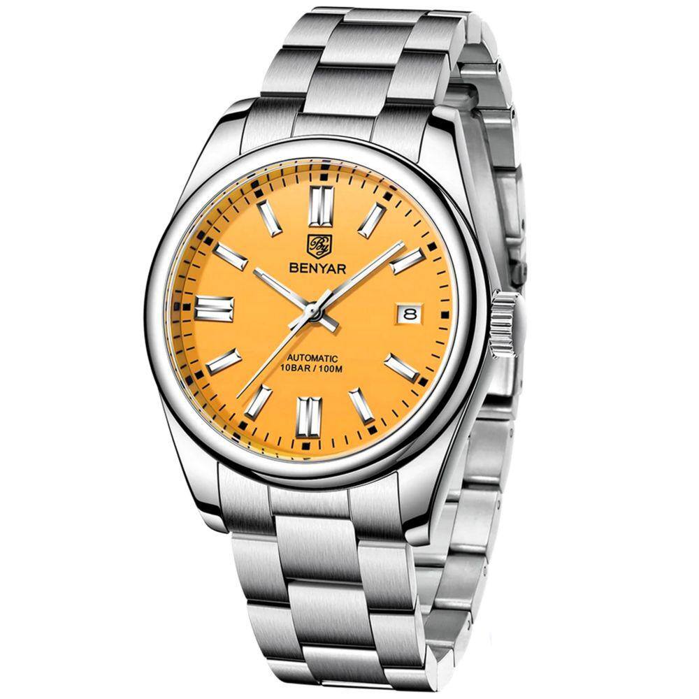 Relógio de Pulso Masculino Automático em Aço Inoxidável Casual À Prova D` Água