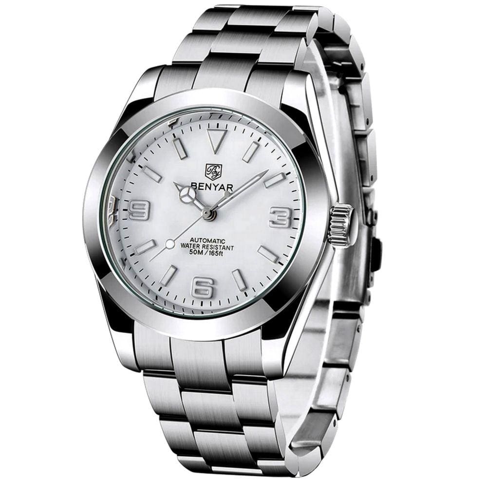 Relógio de Pulso Mecânico em Aço Inoxidavel Design Esportivo Impermeável