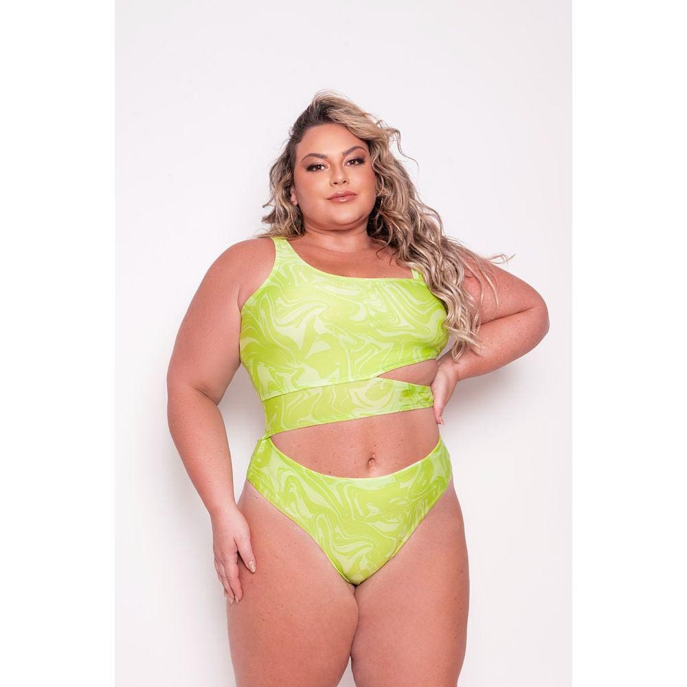 Maiô Plus Size Com  Abertura Lateral